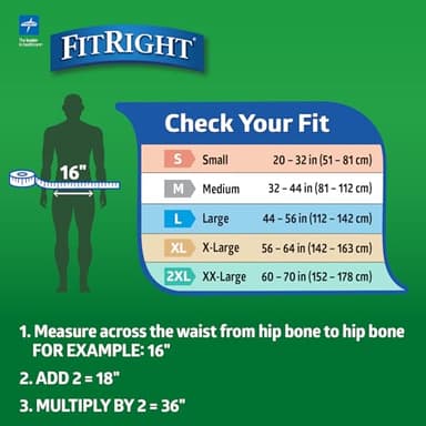 FitRight Adult Diapers, Ultra Heavy Absorbency, M (Waist Size 32in-44in), 80 Count, OptiFit Incontinence Briefs for Men and Women, Disposable, Moisture-Wicking, Leak Protection, - Image 4