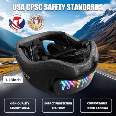 Bike Helmet Adult Men Women: Smart Bike Helmet Bicycle Helmets with Light for Mountain Bike Road Cycling Electric Scooter Skateboard Roller Skating Ebike Bike Helmets for Adults Teen Helmets Black - Image 2