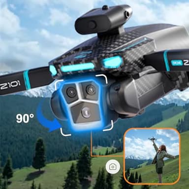 Drone with Camera 4k HD FPV Foldable Drone for Beginners, Quadcopter with Voice Gesture Control, One Key Take Off/Land, Optical Flow Positioning, 360° Flip, Waypoint Fly,2 Batteries - Image 8