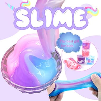 24 Pack Unicorn Galaxy Slime, Party Favor for Kids Girls & Boys, Adults, Non Sticky, Stress & Anxiety Relief, Wet, Super Soft Sludge Toy Easter Basket Filler - Image 4
