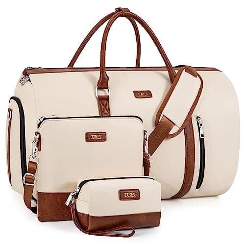 4pcs Convertible Garment Duffel Bag for Travel - 50L 2-in-1 Carry On Weekender Overnight Bag with Toiletry Bag, Fits Suits & Dresses, Trolley Sleeve, Hanging Suit Compartment, Waterproof Shoe Pocket - Image 1