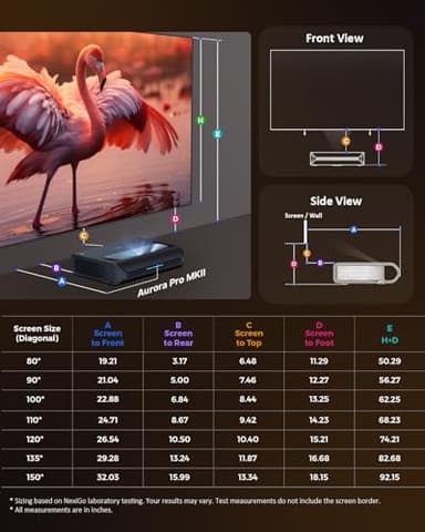 NexiGo Aurora Pro MKII, 4K Tri-Color Laser UST Projector, 30000:1 Contrast Ratio, Dynamic Iris & Laser Dimming, 0.21:1 Throw Ratio, Dolby Vision & Atmos, HDR10+, 3D, 4.2ms ~ 8ms Low Latency - Image 9