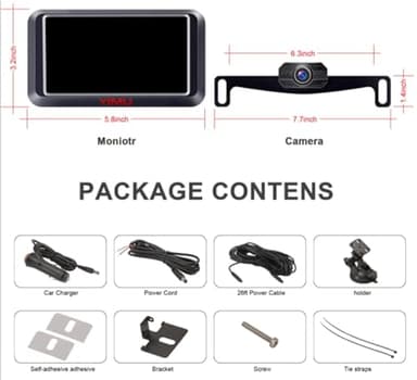 AHD 2K Backup Camera for car with 5″ Monitor,Night Vision, DIY Guide Lines, IP69K Waterproof, Front/Reverse Camera with Two Beackets for Easy Install for Trucks, SUVs and Pickups K43 (5inch AHD5001) - Image 7