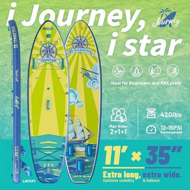 iTAOSTAR J07CP 35" Extra Wide Stand Up Paddle Board, More Balance Inflatable Paddle Board with 5 Fins for Beginner，Paddle Boards for Adults of All Skill Levels - Image 2