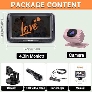 Rohent Car Baby Monitor for Baby Girls - 1080P HD, 360° Adjustable, Night Vision, 150° Wide-Angle Lens, Easy Installation, Perfect for Girls Aged 0-5, Ideal for Parents, Grandparents & Families - Image 8