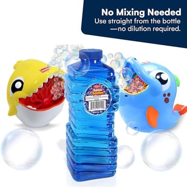 Kidzlane Bubbles Solution Refill 67.63 oz - Large and Easy-Grip Bottle for Bubble Machine, Guns, and Wands - Toddler Liquid Refill for Ages 3 and Above - Image 5