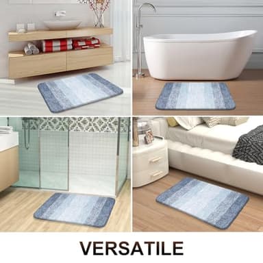 OLANLY Bathroom Rug Mat 30x20, Extra Soft and Absorbent Microfiber Bath Rugs, Non-Slip Plush Shaggy Bath Carpet, Machine Wash Dry, Bath Mats for Bathroom Floor, Tub and Shower, Blue - Image 7