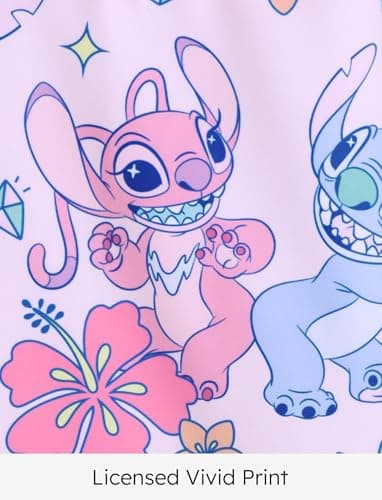 Disney Lilo & Stitch Two Piece Tankini Swimsuit Girl Bathing Suit Summer Long Sleeve Swimwear Rashguard UPF 50+ Pool Beach Swim Suit Ruffle Swimming Suits Holiday Cute Kid Multi-Color Size 6-7 Years - Image 5