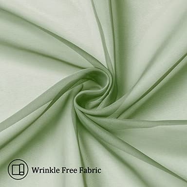 Aiyufeng Sage Green Curtains Sheer - Fresh Semi Sheer Window Covering, Light & Airy Privacy Sheer Panels for Bedroom Living Room Patio Glass Door, 40 inch Width x 54 inch Length, Set of 2 - Image 6