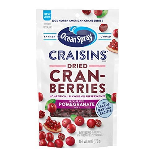 Ocean Spray® Craisins® Pomegranate, Dried Cranberries Infused with Pomegranate Juice, Dried Fruit, 6 Oz Pouch (Pack of 12) - Image 1