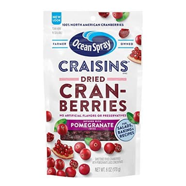 Ocean Spray® Craisins® Pomegranate, Dried Cranberries Infused with Pomegranate Juice, Dried Fruit, 6 Oz Pouch (Pack of 12) - Image 1