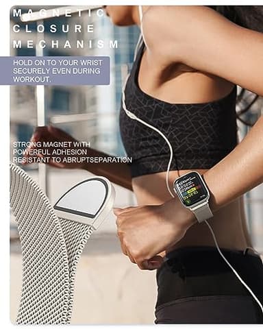 Original Stainless Steel Loop for Apple Watch Band 38mm 40mm 41mm 42mm 44mm 45mm 49mm, Magnetic Clasp Replacement Bands for iwatch Series Ultra SE 8 7 6 5 4 3 2 1, Women & Men Watch Strap for Apple - Image 3