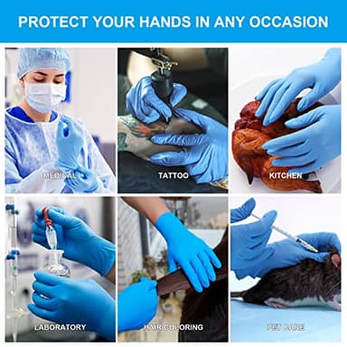 FINITEX Nitrile Disposable Medical Exam Gloves - 4 mil Powder-free Stretch Latex-Free Blue 100 PCS For Examination Home Cleaning Food Glove (100, Medium) - Image 6