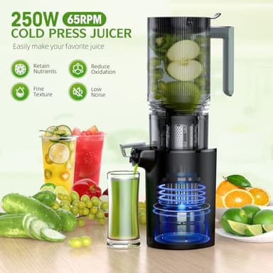 Cold Press Juicer, Slow Masticating Juicer with "5.4" Extra Large Feed Chute, Juicer Machines for Whole Fruits and Vegetables, Easy to Clean, Juice Extractor Machine - Image 5