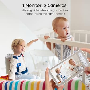 ieGeek 2K Split-Screen Baby Monitor, 5" Audio Baby Monitor with 2 Cameras, WiFi Smartphone Video Dual Camera, Night Vision, Motion & Cry Detection, Two Way Talk Temper &Humidity Sensor - Image 2