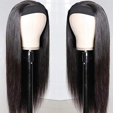 TNICE Headband Wig Human Hair Straight 22 Inch Headband Wigs for Black Women Glueless None Lace Front Human Hair Wigs Brazilian Virgin Hair Machine Made Headband Wigs 150% Density Natural Color - Image 3