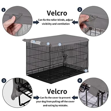 Easy-Going Dog Crate Cover 42 Inch Dog Kennel Cover for Dog, Cage Covers for Dog Crates Fit (42" L x28 Wx30 H) Grey - Image 3