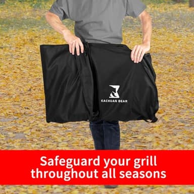 Black Grill Cover,Heavy Duty BBQ Grill Cover for Outdoor Grill, 58 Inch – Waterproof, Rip-Proof, UV & Fade Resistant with Adjustable Straps Gas Weber, Genesis, Charbroiland More Grills (600D-53) - Image 6