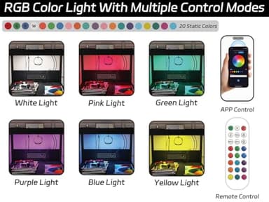 SZLHANJZ LED Nightstand with Charging Station, Night Stand with 3 Drawers and Lights, Storage Side Table with Shelf and Hooks, Tall End Table for Bedside, Bedroom, Modern Black - Image 6