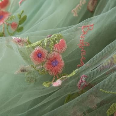 Nileafes Baby Girl Casual Tutu Dress Strap Tulle Flower Butterflies Embroidery Princess Dresses Size 80 (6-12 Months, 107-Green) - Image 6