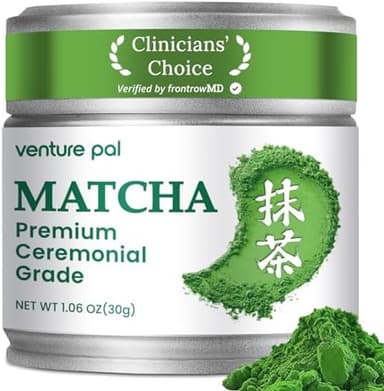 Venture Pal Superior Ceremonial Grade Matcha Powder, 100% Pure First Harvest Matcha Powder, Green Tea sourced from Uji – Vegan, Gluten-Free, No Additives, Unsweetened (30g/1.06oz Tin - Image 2