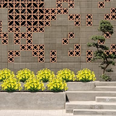 maoodoo 8 Bundles Artificial Flowers for Outdoor UV Resistant Fake Plants for Summer Faux Silk Oncidium for Porch Patio Home Window Box Yard Garden Planter (Yellow) - Image 2