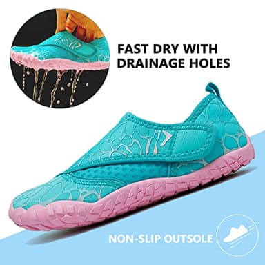 Kids Boys & Girls Water Shoes Lightweight Comfort Sole Easy Walking Athletic Slip on Aqua 5 Toe Sock(Toddler/Little Kid/Big Kid) U221WZ549.SA-Light Blue-32 - Image 3