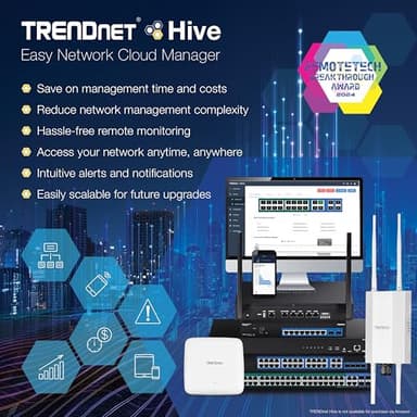 TRENDnet AC1750 Dual Band PoE Access Point, 1300Mbps WiFi AC+450 Mbps WiFi N, WDS Bridge, WDS Station, Repeater Modes, Band Steering, WiFi Traffic Shaping, IPv6, White, TEW-825DAP - Image 7