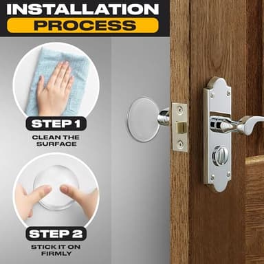 Door Stoppers for Wall 2" (8 Pack) - Self Adhesive & Discreet Door Knob Wall Protector - Quiet Door Bumper with Strong Back Adhesive - Rubber Door Stops - Shock Absorbent Door Handle Stopper - Image 3