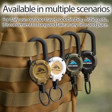 Yojaro Retractable Keychain Heavy Duty 2Pack, Multitool Carabiner Badge Holder, Retractable Keychain Clip Id Holder, Upgraded 58cm Stainless Steel Cord Yellow - Image 2