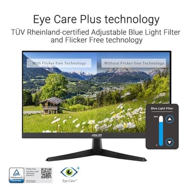 ASUS 22” (21.45" viewable) Eye Care Monitor (VY229HF) - Full HD, IPS, 100Hz, 1ms, SmoothMotion, Adaptive Sync, Eye Care Plus Technology, Blue Light Filter, Flicker Free, Tilt 3 yr Warranty - Image 5