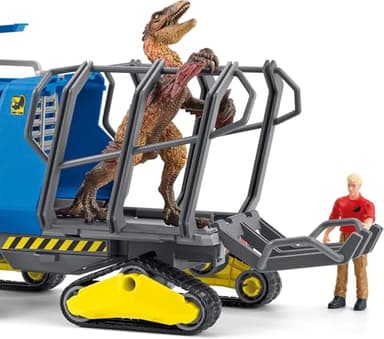 Schleich Dinosaurs Realistic Dakotaraptor and Truck with Scientist Figurine Playset - Jurassic Collection Dinosaur Action Figure and Vehicle with Scientist for Boys and Girls, Gift for Kids Age 4+ - Image 6
