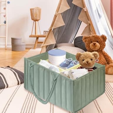 POXXU Baby Diaper Caddy Organizer and Storage,Diaper Bag,Baby Shower Gifts,Nursery Diaper Storage Bin and Car Organizer for Diapers and Baby Wipes,Newborn Essentials Must Haves - Image 7
