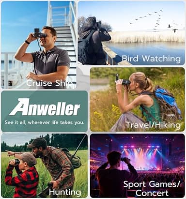 Anweller Binoculars with Camera, 12x32 High Powered Compact Binoculars for Adults and Kids, for Bird Watching, Cruise Ship, Hunting, Travel, Hiking, Sport Games, Concert - Image 9