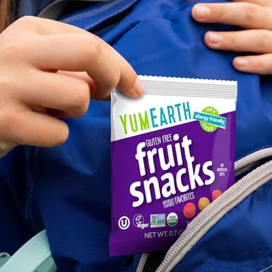 YumEarth Organic Assorted Flavor Fruit Snacks - Allergy Friendly (Top 9 Free), No Artificial Dyes or Flavors, Non GMO, Gluten Free, Vegan Candy Snacks - 0.7 Ounce (Pack of 5) (3.5 Ounce Box (Pack of 5), Fruit) - Image 7