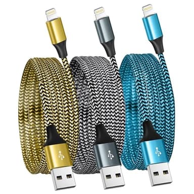 SHUSEL for iPhone Charger 3 Pack 6FT USB Lightning Cable MFi Certified Fast Charging Nylon Braided for iPhone Charger Cord Compatible with iPhone 14 Plus 14 pro max 13 12 11 XS X XR 8 Plus 7 6 SE 5s - Image 1
