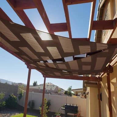 Cool Area Sun Shade Sail 12x12x12FT Triangle Shade Canopy Outdoor Sunshade for Patio Backyard Garden, Brown - Image 1