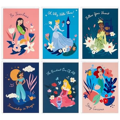 Hallmark Disney Princess Assorted Blank Note Cards, Hellos (Pack of 24 Cards with Envelopes) - Image 1