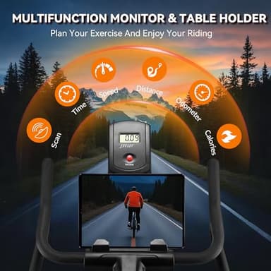 Exercise Bike, WENOKER Stationary Bike for Home, Indoor Bike with Silent Belt Drive, Heavy Flywheel, Multi-grips Handlebar and Upgraded Digital Display - Image 6