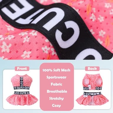 CuteBone Two Piece Dog Sports Dress Athleisure Puppy Skirt Lightweight Small Dogs Girl Clothes Cat Apparel SPS11M - Image 4