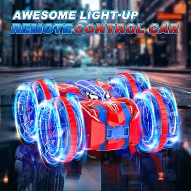fygurso Waterproof Remote Control Car，4WD Land & Water 2.4 GHz RC Car Remote Control Boat，360°Rotation RC Stunt with LED Lights，Boys Girls Gifts All Terrain Water Beach Pool Toy - Image 2