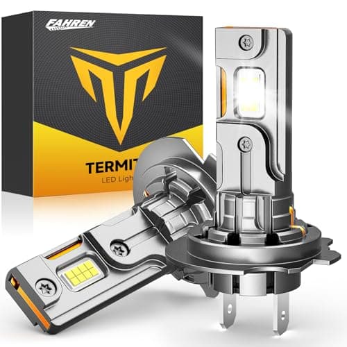 Termitor Latest H7/H7LL Bulbs, 40,000LM 900% Brightness, 6500K White Super Bright, 1:1 Halogen Size, 6500 Cool White H7 Fog Lights, No Adapter Required, Easy Install, Non-Polarity, Pack of 2