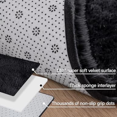 Merelax Soft Modern Indoor Large Shaggy Rug for Livingroom Bedroom Dorm Kids Room Home Decor, Non-Slip Plush Fluffy Furry Fur Area Rugs Comfy Nursery Accent Floor Carpet 9x12 Feet, Black - Image 4