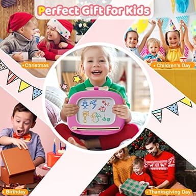 Kikidex Toddler Toys for 1-3 Years, Sturdy Magnetic Doodle Board, Reusable, No Mess, Educational Learning Toys for Kids' Birthday (Rose) - Image 7