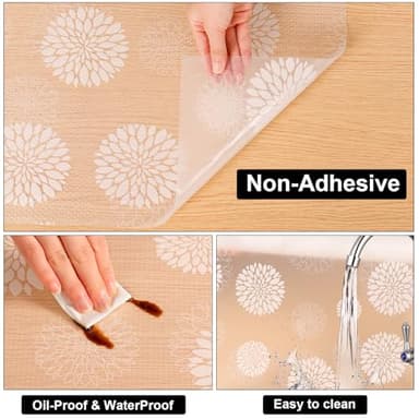 Cooyes Shelf Liners for Kitchen Cabinets Waterproof & Oil-Proof Kitchen Cupboard Mats Non-Slip Drawer Mats EVA Material Non Adhesive Fridge Liner for Shelves - Image 6