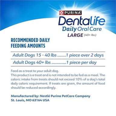 Purina DentaLife Made in USA Facilities Large Dog Dental Chews, Daily - 18 ct. Pouch - Image 9