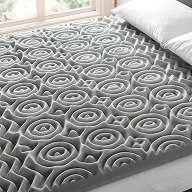 Mellow 3 Inch 5-Zone Memory Foam Mattress Topper with Plant-based Infusion and Moisture Control, CertiPUR-US Certified, Full,Grey - Image 5