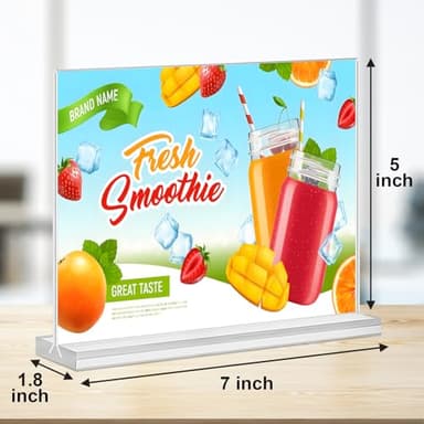 Acrylic Sign Holder 7x5, 6 Pack Clear Double Sided Table Menu Display Stand Suitable for Restaurants, Office, Store, Hotels - Image 3