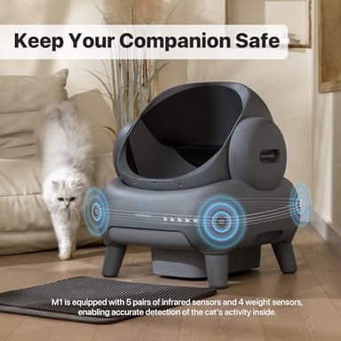 Neakasa M1 Bundle Open-Top Self-Cleaning Cat Litter Box with APP Control, Includes 4 Rolls (60pcs) Refill Waste Bags, 2 Extra Rolls Added - Image 6