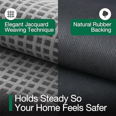 LUMI Inside Door Mat for Entry 36''x59'', Absorbent, Dirt Trapper, Low Profile Thin, Non Slip Mats with Rubber Backing, Ideal for Indoor, High Traffic, Garage, Entrance, Checkered Grey - Image 6